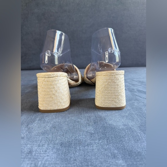 Madden NYC Block Heel Slip On Sandals Woman’s SZ 9 Cream Textured Beaded New - Picture 13 of 13